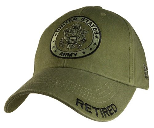 Eagle Crest U S  Army Retired Distressed Green Baseball Cap Hat