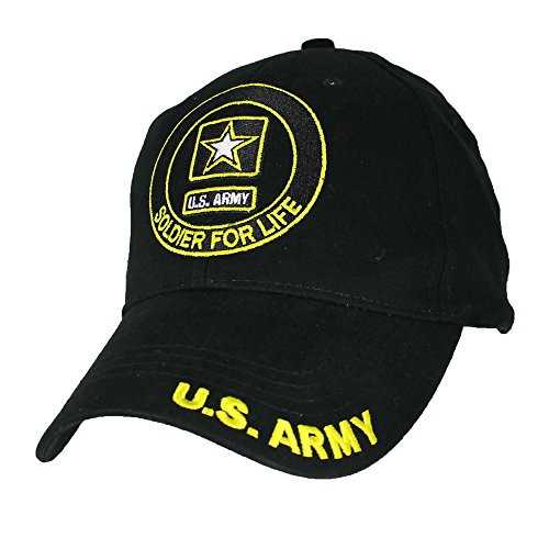 Eagle Crest U S  Army Soldier For Life Baseball Cap  Black