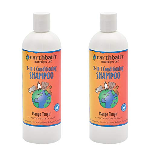 Earthbath Mango Tango 2in1 Pet Conditioning Shampoo  Conditions  Detangles Aloe Vera Vitamin E Good for Dogs  Cats  Leave Your Pet s Coat Wonderfully Soft  Plush  16 fl  oz Pack of 2