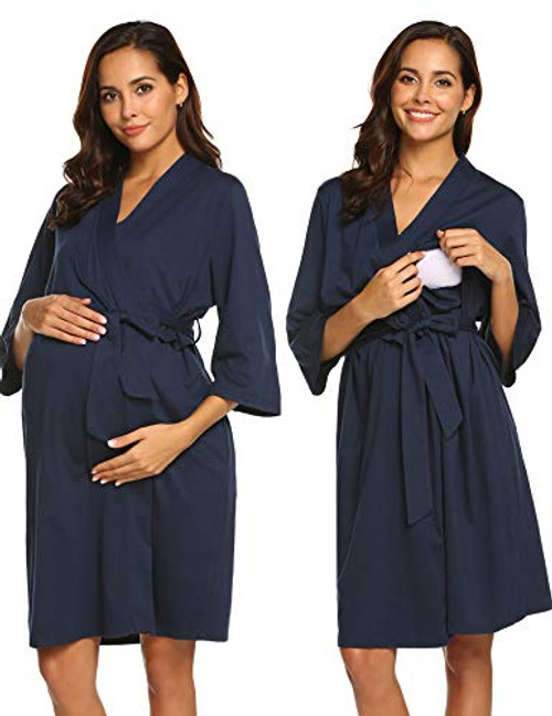 Ekouaer Delivery Robe Maternity Bathrobe Labor  Delivery Hospital Gown