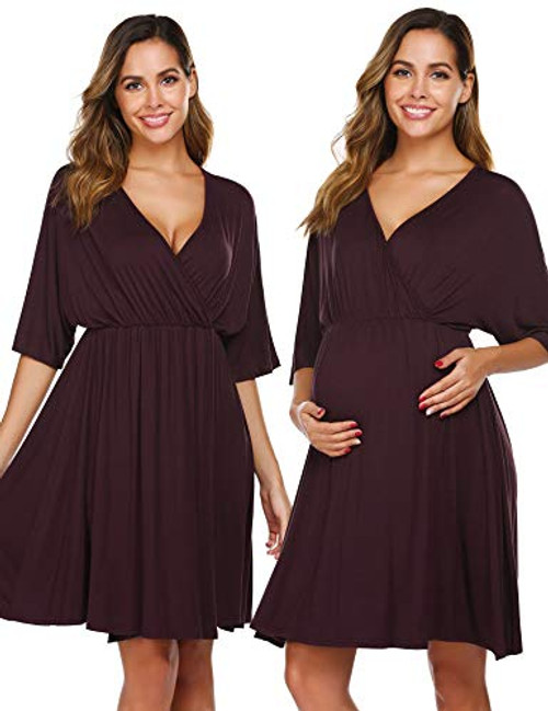 Ekouaer 3 in 1 Delivery/Labor/Nursing Nightgown Women s Maternity Hospital Gown for Delivery Breastfeeding Ekouaer 3 in 1 Delivery/Labor/Nursing Nightgown Women s Maternity Hospital Gown for Delivery Breastfeeding