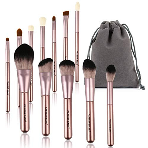 Makeup Brushes 12Pcs Professional Premium Cosmetic Make up Brush Soft CrueltyFree Synthetic Fiber Bristles for Foundation Kabuki Blush Blending Eyeshadow Concealer Brushes with Cosmetics Bag Case Kit Makeup Brushes 12Pcs Professional Premium Cosmetic Make up Brush Soft CrueltyFree Synthetic Fiber Bristles for Foundation Kabuki Blush Blending Eyeshadow Concealer Brushes with Cosmetics Bag Case Kit