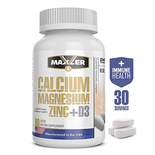 Maxler Calcium Magnesium Zinc Plus Vitamin D3 Essential Minerals Supplement Calcium 1000mg Magnesium 600mg Zinc 15mg Vitamin D3 600IU Immune Support 90 Calcium Magnesium Zinc D3 Tablets Maxler Calcium Magnesium Zinc Plus Vitamin D3 Essential Minerals Supplement Calcium 1000mg Magnesium 600mg Zinc 15mg Vitamin D3 600IU Immune Support 90 Calcium Magnesium Zinc D3 Tablets