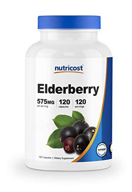 Nutricost Elderberry Capsules 575mg 120 Capsules  Veggie Capsules Gluten Free and NonGMO Black Elderberry Supplement