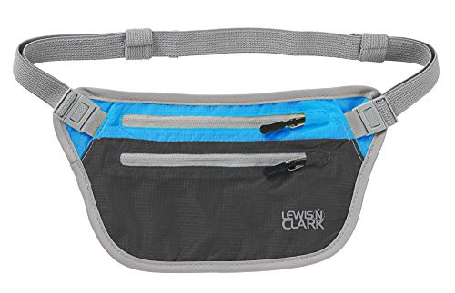 Lewis N  Clark Electrolight Waist Stash Charcoal/Bright Blue One Size