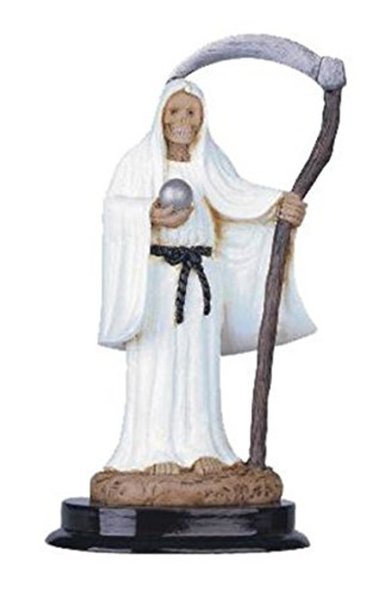 StealStreet SS-G-305.58W White Santa Muerte Saint Death Grim Reaper Statue Figurine, 5"