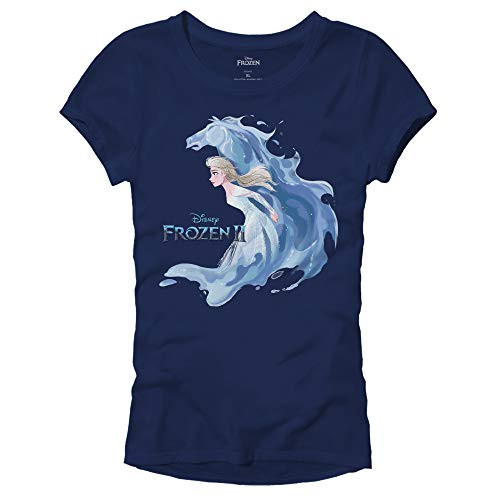 Disney Frozen 2 Elsa Nokk Wave Juniors Womens TShirtNavyXSmall Disney Frozen 2 Elsa Nokk Wave Juniors Womens TShirtNavyXSmall