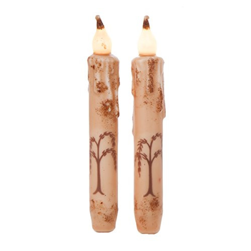 Darice Wax Dipped Tree Decal, 2 Pack LED Taper Candle 2 Piece