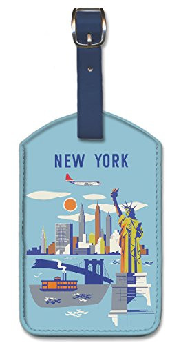 Pacifica Island Art Leatherette Luggage Baggage Tag  New York