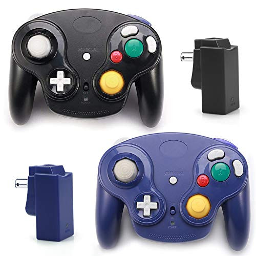 GALGO Wireless Gamecube Controllers Classic Gamecube Wavebird Wireless wii Controller Remote Gamepad Joystick for Nintendo Gamecube Console Compatible with Wii Black and Purple