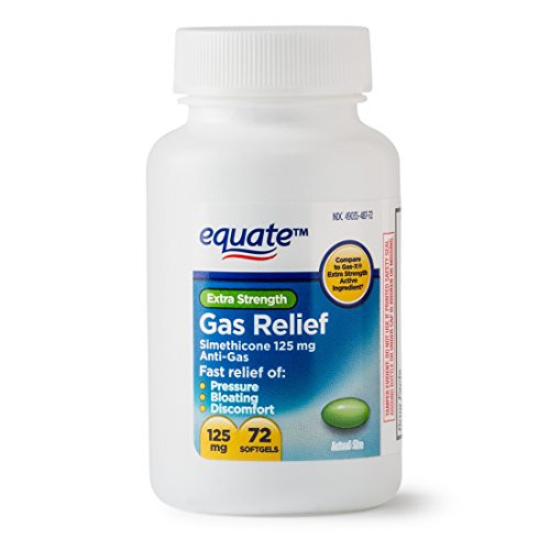 Equate  Gas Relief Extra Strength Simethicone 125 mg 72 Softgels Compare to GasX