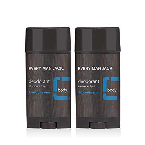 Every Man Jack Deodorant  Signature Mint  3ounce Twin Pack  2 Sticks Included  Naturally Derived Aluminum Free Parabensfree Pthalatefree Dyefree and Certified Cruelty Free