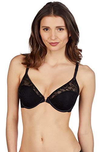 Le Mystere Women s LACE Perfection Front Close Convertible Racerback Bra Bra Black 32D