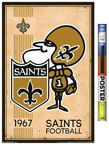 Trends International NFL New Orleans Saints  Retro Logo 14 Wall Poster 22 375  x 34  Poster  Clip Bundle