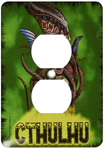 3dRose lsp_156687_6 Cthulhu Lovecraft Mythos Elder God Horror Art 2 Plug Outlet Cover