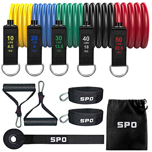 Exercise Bands Set 150LB Resistance Bands Set with Door AnchorHandles Waterproof Carry Bag Legs Ankle Straps for Resistance Training Physical Therapy Home Workouts Exercise Bands Set 150LB Resistance Bands Set with Door AnchorHandles Waterproof Carry Bag Legs Ankle Straps for Resistance Training Physical Therapy Home Workouts