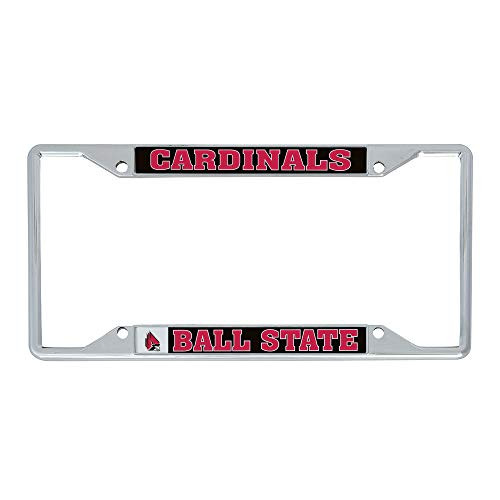 Desert Cactus Ball State University BSU Cardinals NCAA Metal License Plate Frame for Front or Back of Car Officially Licensed Mascot