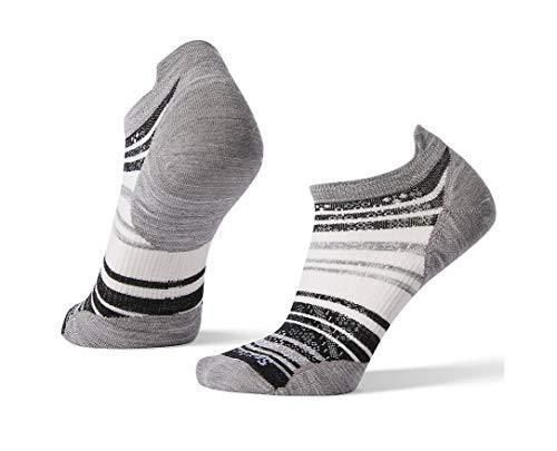 Smartwool PhD Run Ultra Light Striped Micro Light Gray LG Women s Shoe 1012 5