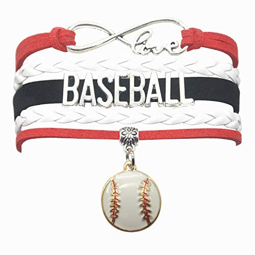 HCChanshi Baseball Bracelet Jewelry Baseball Gifts Baseball Jewelry Bracelet Gifts for Women Men Girls Boys Baseball Lovers Baseball Team Baseball Themed Gifts Red White and Black