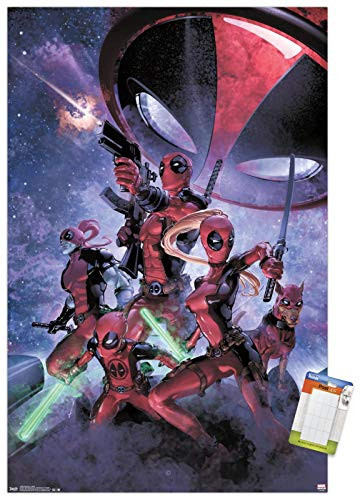 Trends International Marvel Comics  Deadpool  Family Wall Poster 14 725  x 22 375  Premium Poster  Mount Bundle