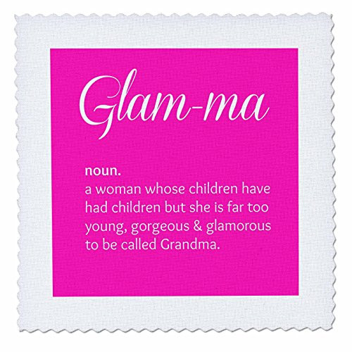 3dRose Print of Glam-Ma, Hot Pink Background - Quilt Square, 14 by 14-Inch (qs_220003_5) 3dRose Print of Glam-Ma, Hot Pink Background - Quilt Square, 14 by 14-Inch (qs_220003_5)