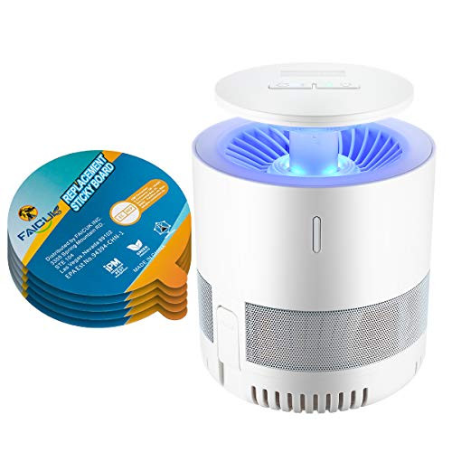 Faicuk Fly Light Trap Indoor Fly Trap with Glue Board for Capturing Flies Moths Gnats Mosquitoes and Other Flying Insects  6 29 x6 13 x8 14 White