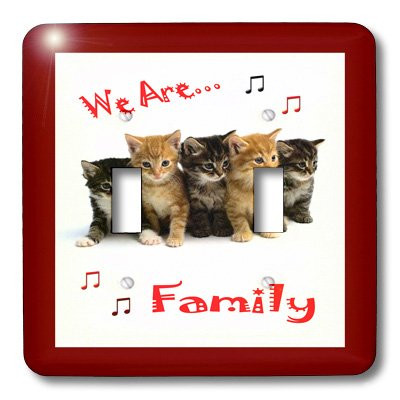 3dRose LLC lsp133252 Family Kitties Double Toggle Switch