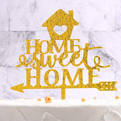 Gold Home Cake Topper Sweet Home Cake Topper for Family Party Birthday/Wedding/Engagement Cake Topper