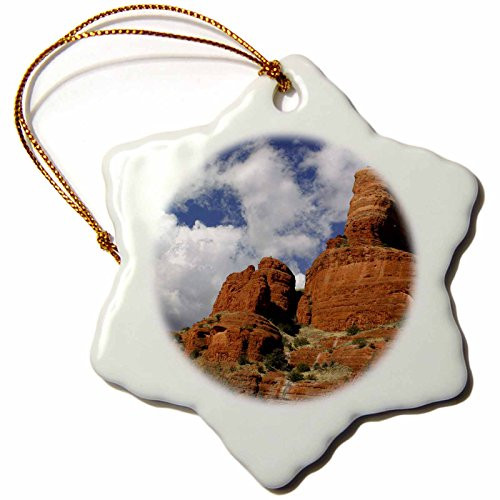 3dRose orn_88012_1 Arizona, Sedona, Red Rock Formations-US03 KWI0032-Kymri Wilt-Snowflake Ornament, Porcelain, 3-Inch