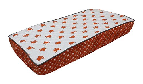 Bacati PFOGCPC2 Playful Foxs Arrows Changing Pad Cover, Orange/Grey