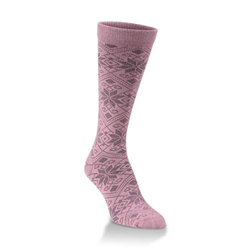 World s Softest Knit Pickin  Women s One Size Cotton Snowfall Crew Socks Bloom