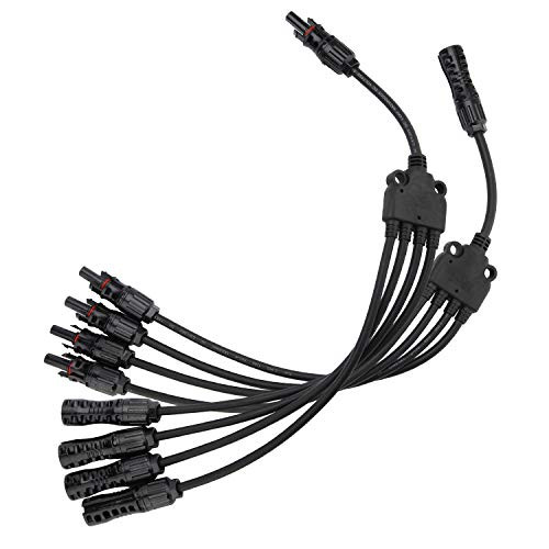 Generies Y Branch Solar Panel Connectors 1 to 4 Solar Parallel Adapter Cable Tool Kit for Solar Panel Parallel ConnectionM/FFFF and F/MMMM