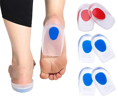 Heel Cushion Inserts  3 Pair Silicone Gel Heel Cups Plantar Fasciitis Inserts for Men Women Sore Heel Pain Bone Spur Achilles Pain Pad Shock Absorbing Support