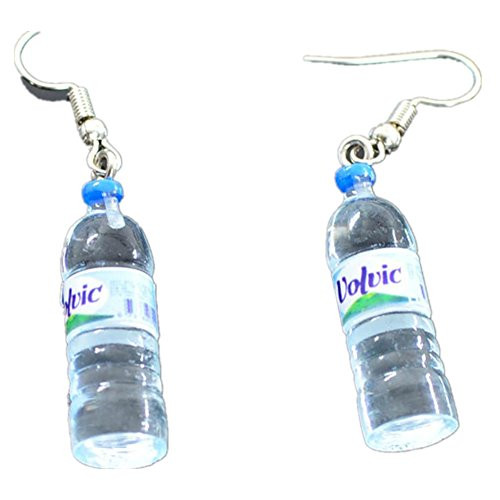 Ownsig Women Bohemian Water Bottle Pendant Earrings Drop Dangle Earrings Creative Unique Blue pair