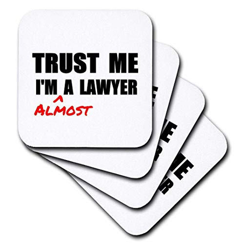 3dRose CST_195612_2 Trust Me Im Almost a Lawyer Fun Law Humor Funny Student Gift Soft Coasters, Set of 8