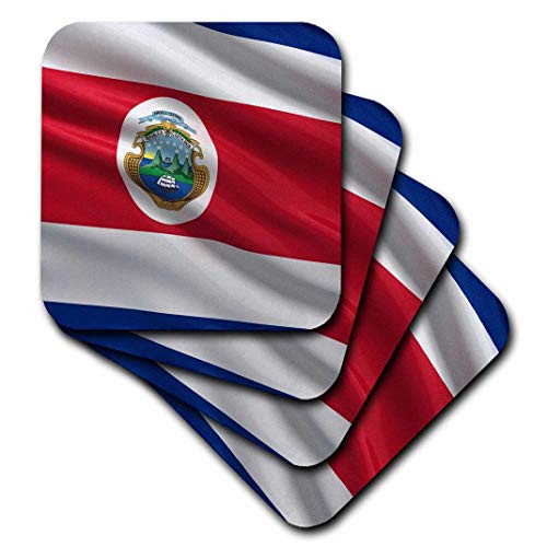 3dRose cst_178745_2 Flag of Costa Rica Waving in The Wind-Soft Coasters, Set of 8 3dRose cst_178745_2 Flag of Costa Rica Waving in The Wind-Soft Coasters, Set of 8