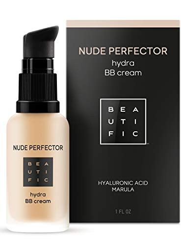 BEAUTIFIC Natural BB Cream Neutral Beige  Tinted Moisturizer for Face with Hyaluronic Acid  Skin Perfector Vegan Make up  Best Matte Finish BB Cream for Women and Men  1 fl oz