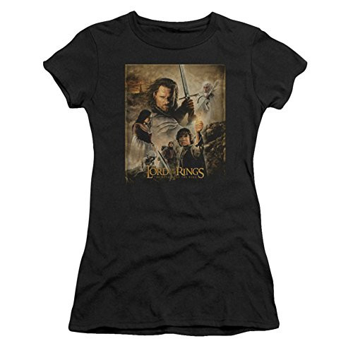 Juniors Lord of the Rings  ROTK Poster Juniors Slim TShirt Size S