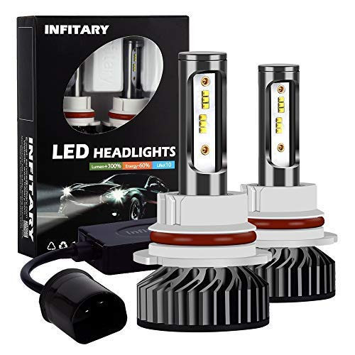 INFITARY 9004 LED Headlight Bulbs Hi/Lo Conversion Kits HB1 High/Low Beam Auto Headlamp Car Headlight 64W 6500K Super Bright 2 Bulbs per Set