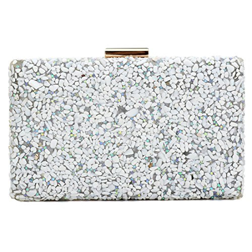Elegant Sparkling Glitter Evening Clutch Bags Bling Evening Handbag Purses For Wedding Prom Bride Silver