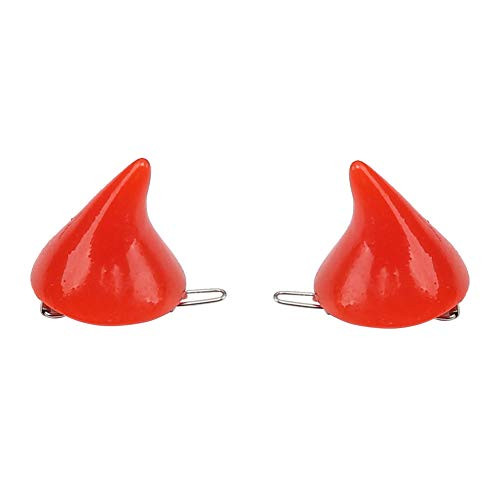 1 Pair Horror Gothic Cosplay Costume Small Demon OX Horn Halloween Hair Clip Pin Red by Hittime