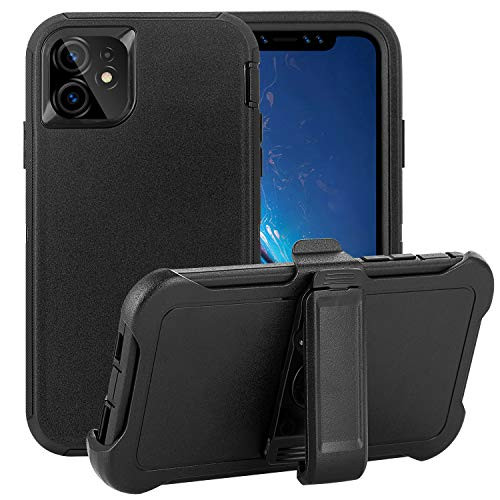 iPhone 11 Case Drop Protection Full Body Rugged Heavy Duty CaseShockproof/Drop/Dust Proof 3Layer Protective Durable Cover for Apple iPhone 11 6 1  Black Belt Clip