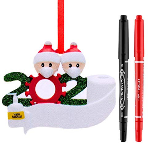 2020 Christmas Tree Ornaments Hanging Decorations Cardboard Family Personalized Ornament Snowman Christmas Tree Hanging Pendant for Santa Tree Family Party Holiday Decoration
