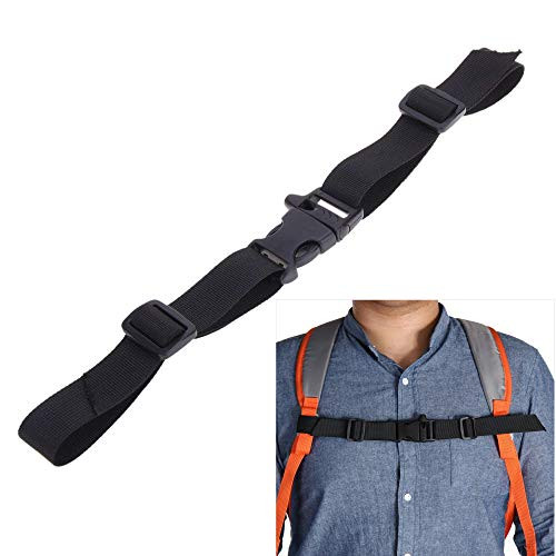 Ikerall Sternum Strap Backpack 1packAdjustable Chest Strap with Emergency Whistle Buckle Suitable for Universal Outdoor Fabric Backpack StrapsBlack