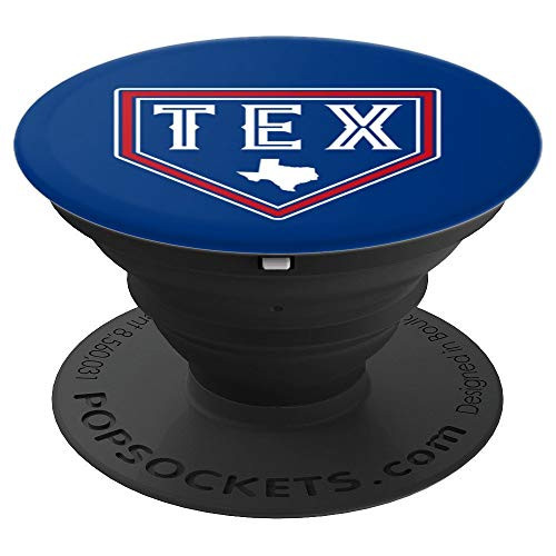 Texas Baseball Home Plate Vintage TEX State Map PopSockets Grip and Stand for Phones and Tablets