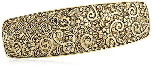 1928 Jewelry Womens GoldTone Floral Hair Barrette Accessory 3