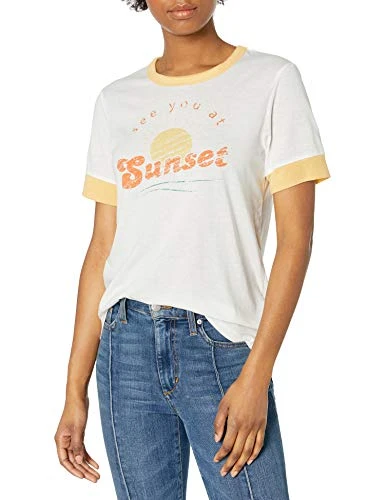Roxy Junior s Good Mood Ringer Tee Snow White S