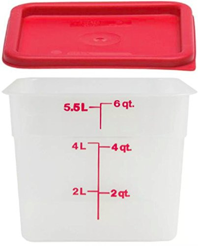 Cambro 6SFSPP190 6 Qt. Translucent Container With SFC6451 Winter Rose Lid