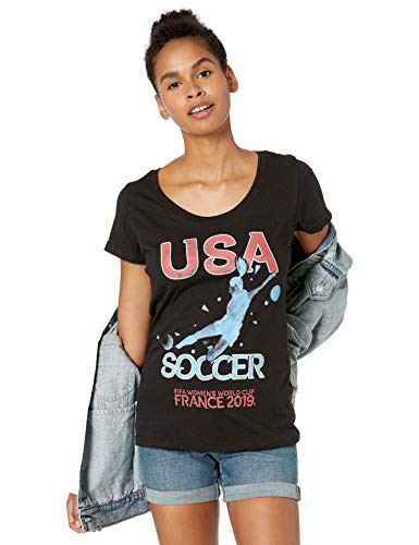 Fifth Sun Junior s FIFA Women s World Cup France 2019 USA Scoop Neck TShirt Black Small