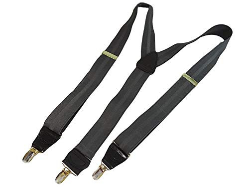 Holdup Brand GreyonGrey Jacquard Series Yback Holdup Suspenders with silvertone Noslip Clips